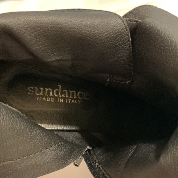 SUNDANCE black ankle boot suede buckle wrapped - Picture 14 of 16